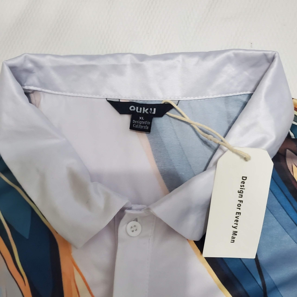 Ouku Mens Abstract Design Button Down Shirt XL NEW - Picture 6 of 9